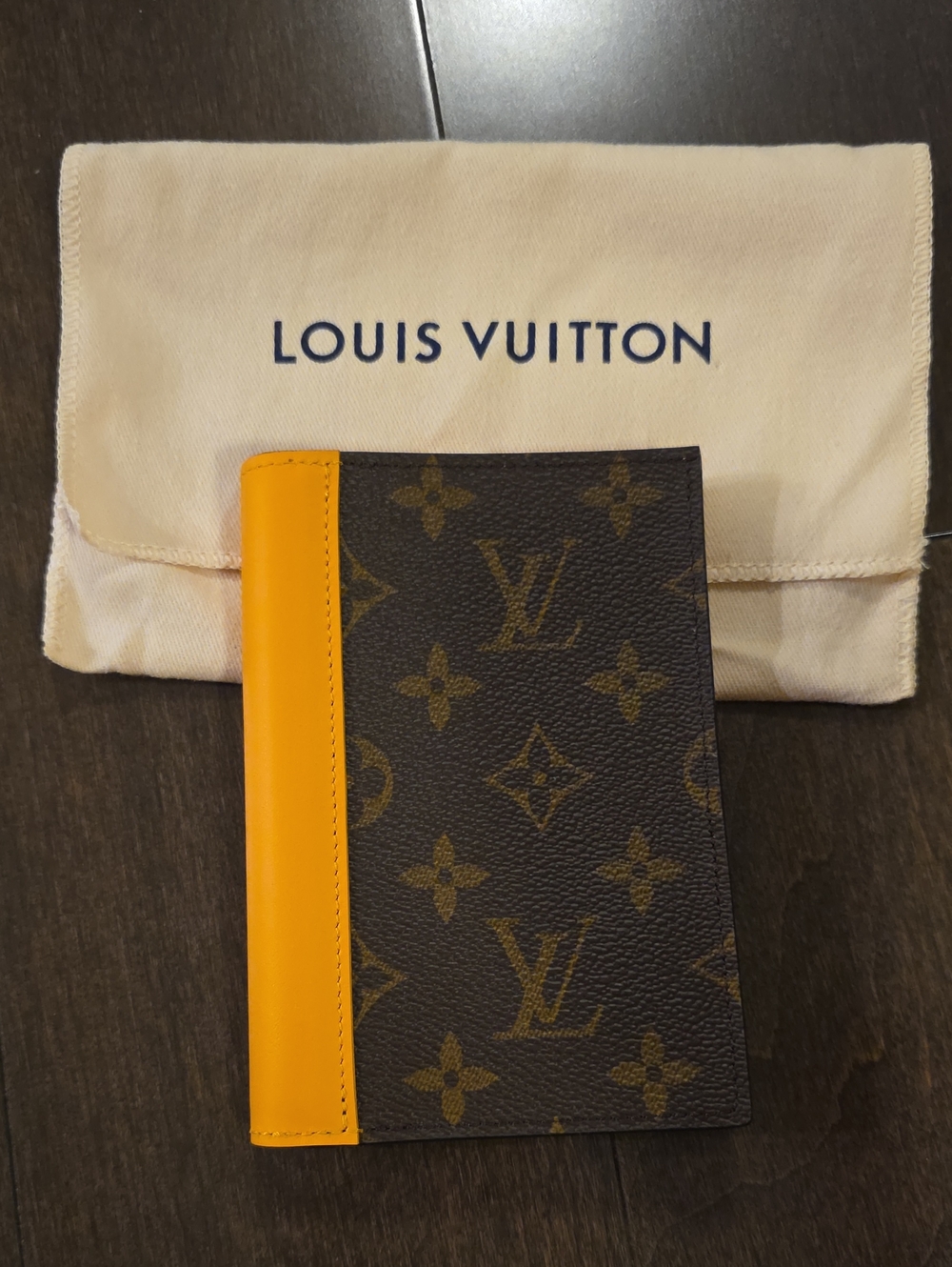 Louis Vuitton Monogram Card Holder with Yellow Accent